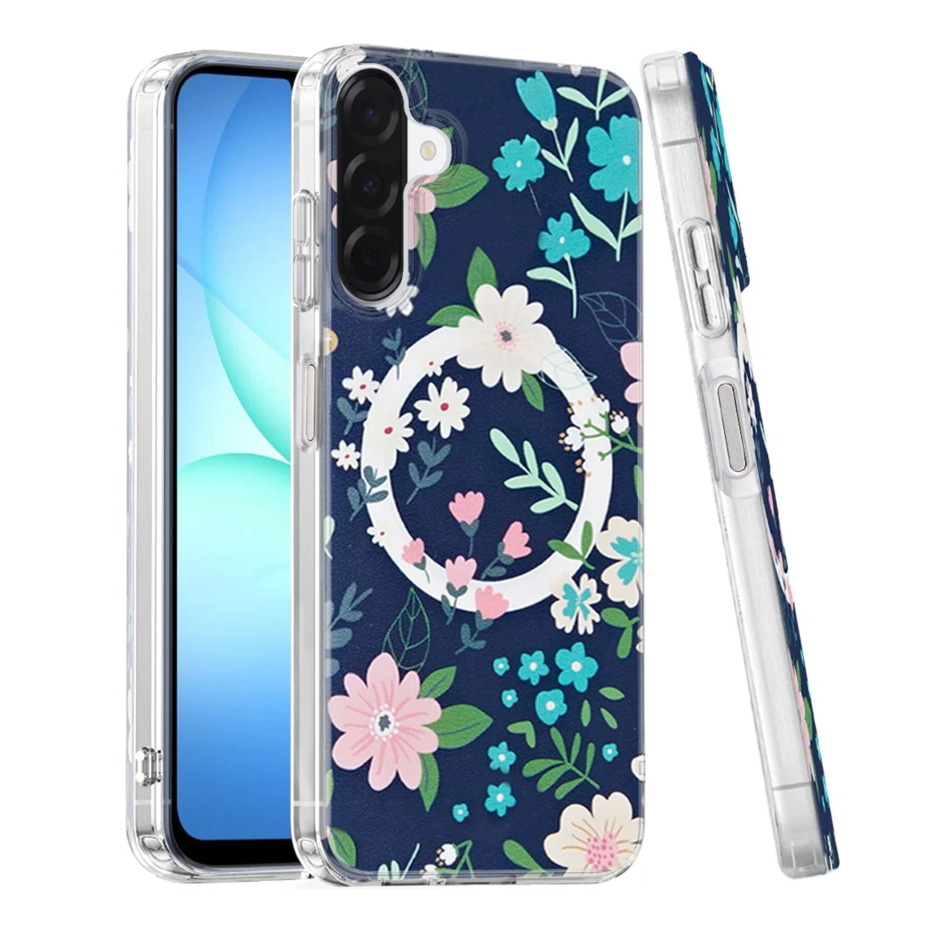 Kitcheniva - IMD Dual Layer Magnetic Circle Cover Phone Case With Tempered Glass For Samsung Galaxy A17 5G - Galaxy Floral price history on PriceWatchPro