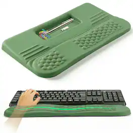 LIMOUS - 17.3" Ergonomic Wave Keyboard Wrist Rest with Keyboard Stand for Desk Computer Keyboard - Green