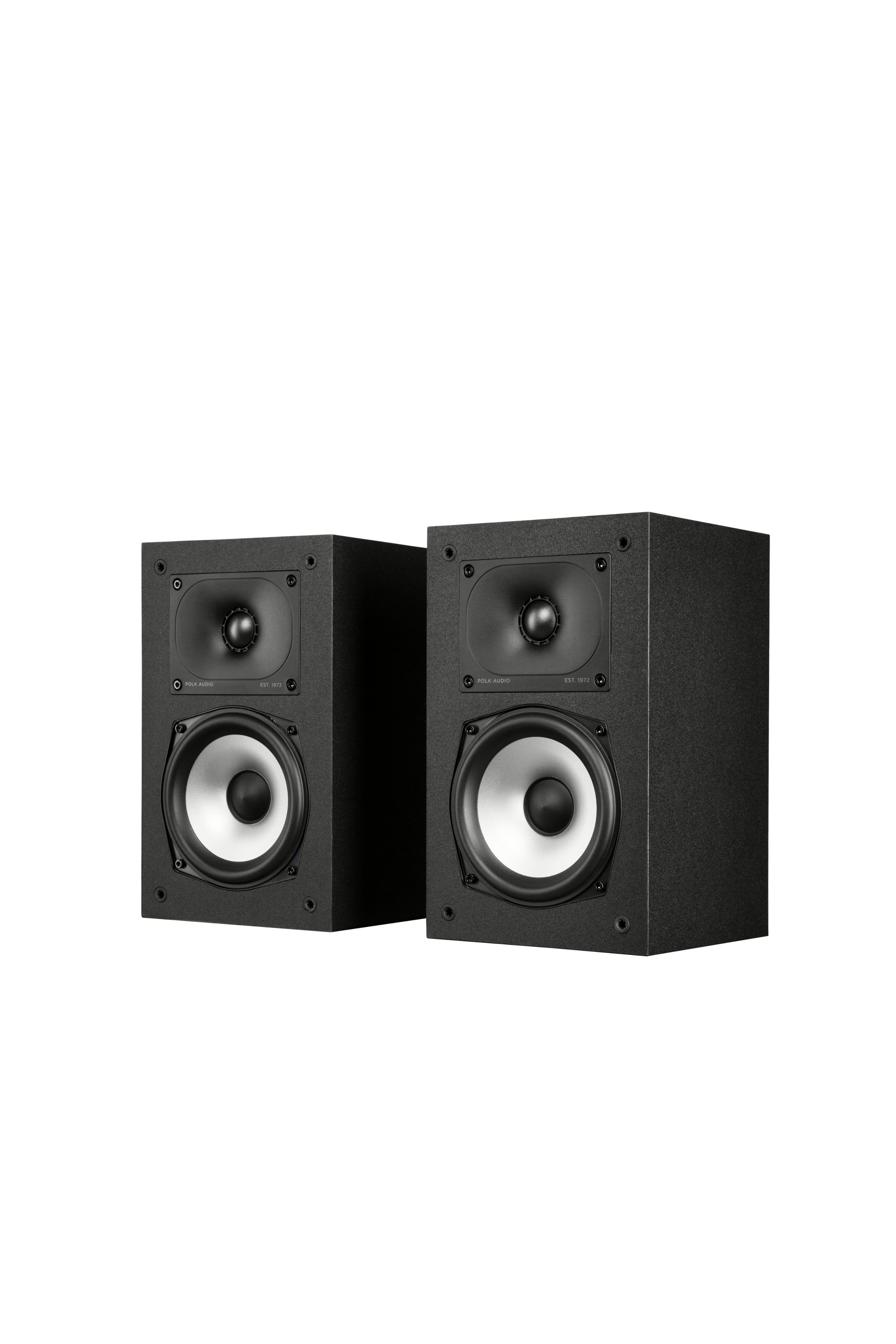 Front. Polk Audio - Monitor XT15 Bookshelf Speaker Pair - Midnight Black.