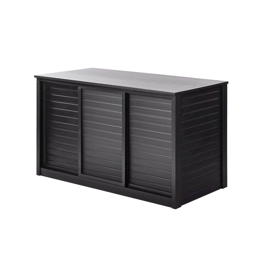 Front. New Age Pet - ECOFLEX 48" Versa Stand in Black - Black.