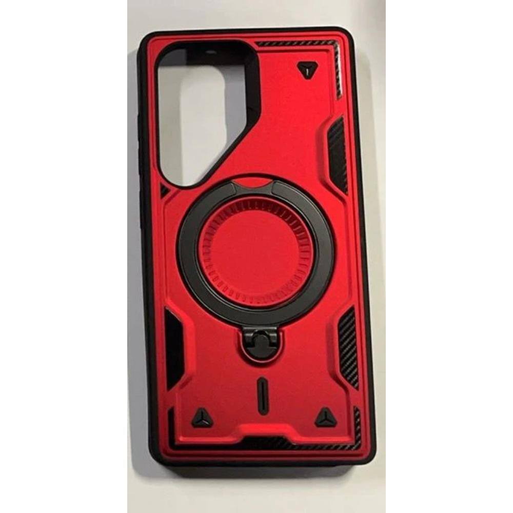 Angle. Reiko - 360 Degree Rotating Magnetic Versatile Stand Red Compatible With Samsung Galaxy S25 Ultra - Red.