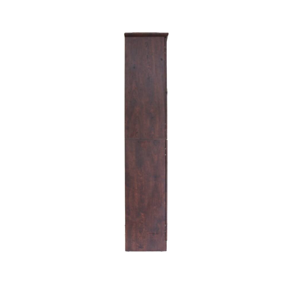 Back. Loheer - Loheer 68-inch tall shoe cabinet with doors, Walnut Brown 8-tier shoe storage cabinet, 25.6 W x 68 H - Walnut Brown.