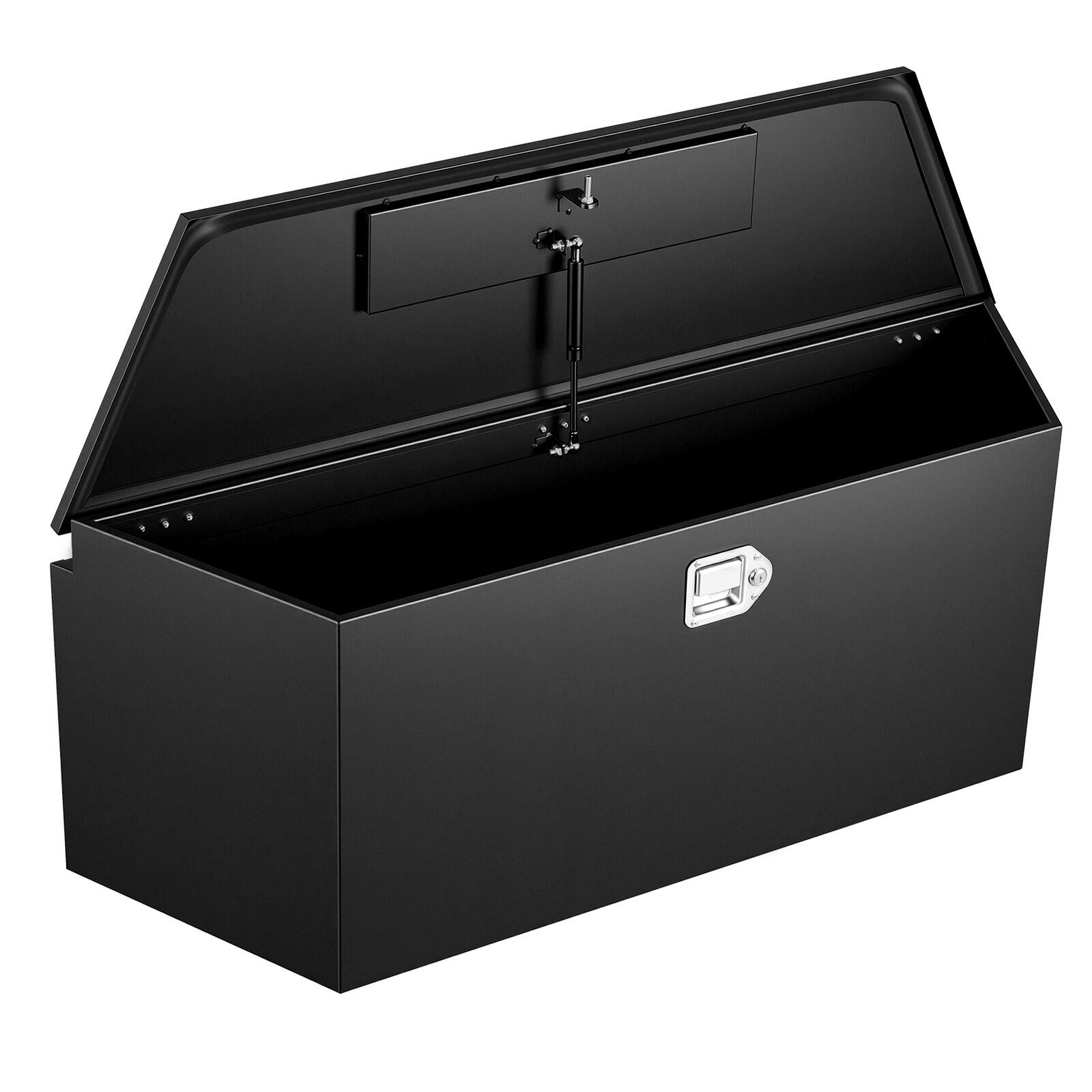 Alt View 5. VEVOR - Trailer Tongue Box, 49" x 13.9" x 18.5" Steel Trailer Tongue Tool Box, Heavy Duty Storage Organizer with Lock and Keys - Black.