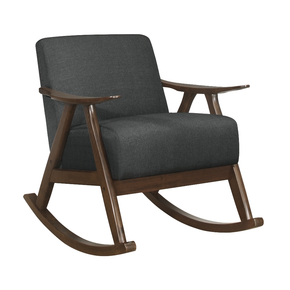 Loheer - Modern Fabric Rocking Chair Solid Wood Frame Upholstered Rocker - Dark Gray price history on PriceWatchPro