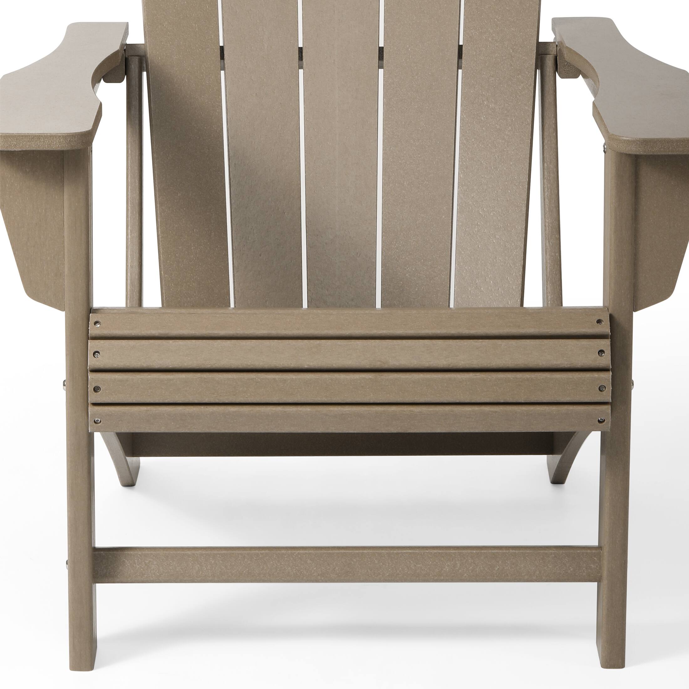 Alt View 4. WestinTrends - WestinTrends Highland Outdoor Patio HDPE Adirondack Chairs With Cup Holders (Set of 4) - Weathered Wood.