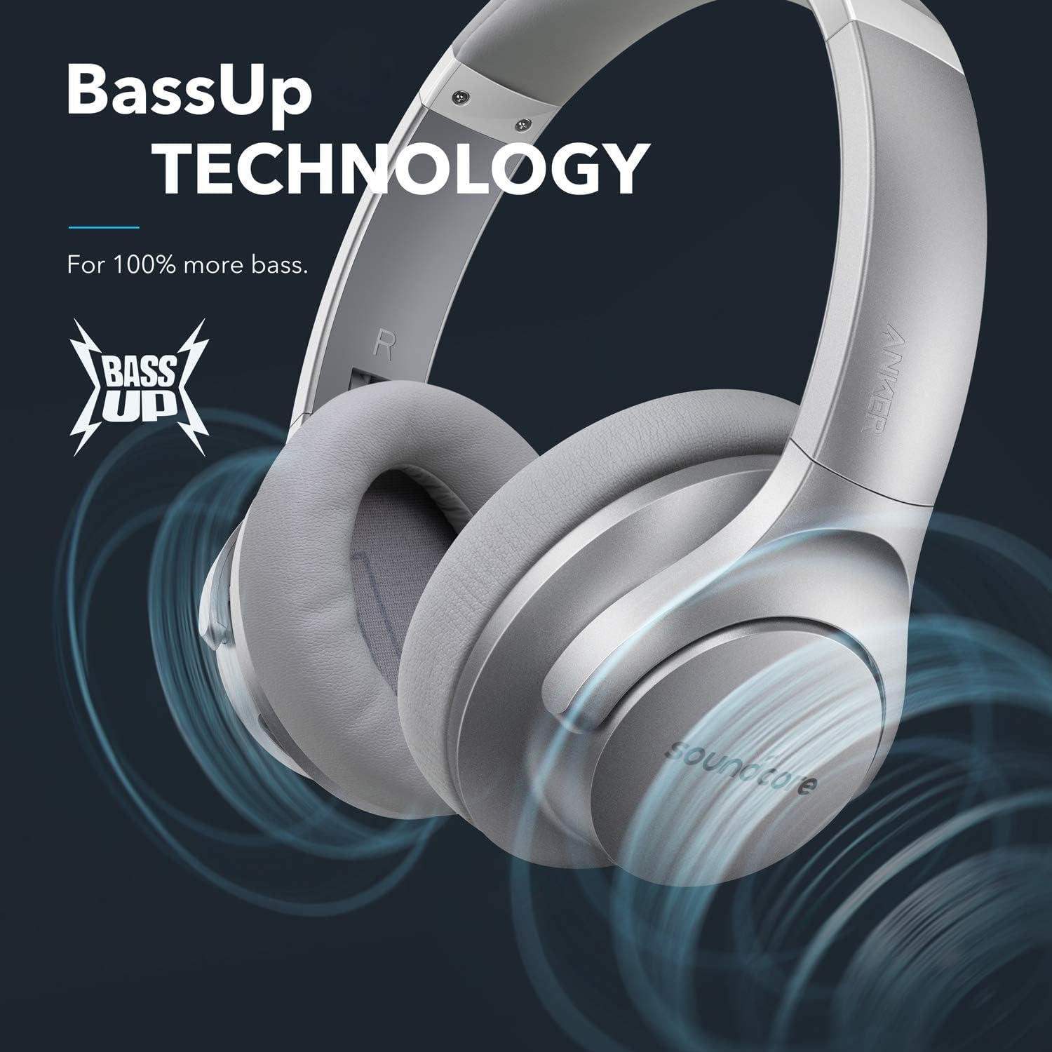 BassUp TECHNOLOGY  
For 100% more bass.  

BASS UP  

ANKER  
soundcore
