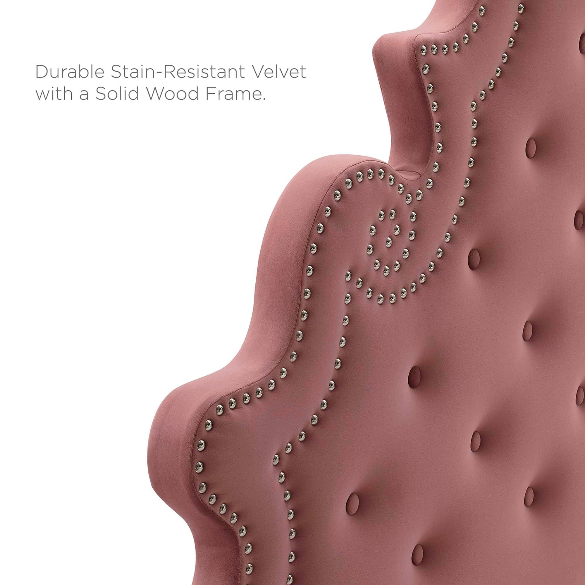 Durable Stain-Resistant Velvet with a Solid Wood Frame.