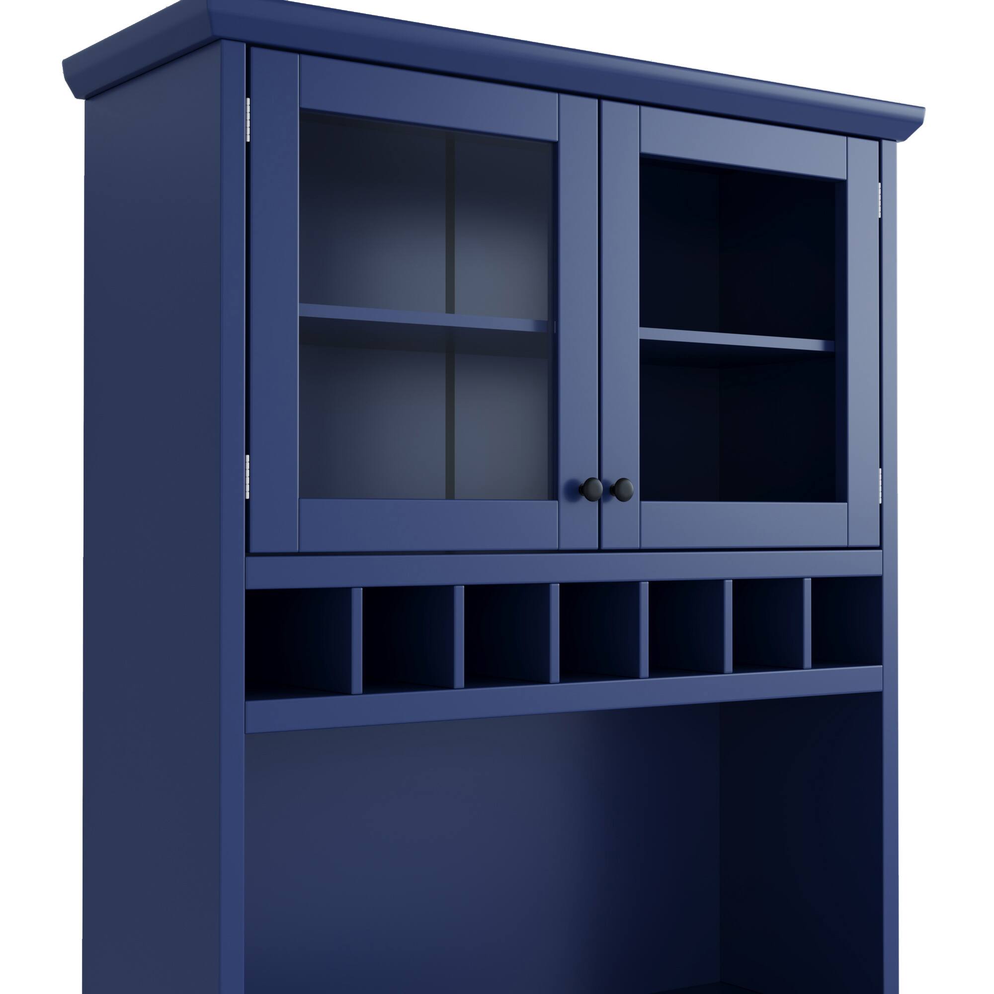 Alt View 6. Spaco - Spaco 35" Farmhouse Pantry Cabinet Buffet, Freestanding Kitchen Hutch with Wine Rack, Adjustable Shelves for Dining Room - Blue.
