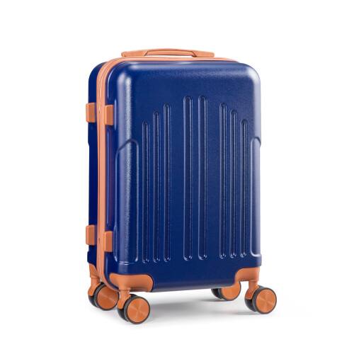 Alt View 2. Winado - 20" Airline Approved Small Trolley Case ABS Hardside Suitcase with Double Spinner Wheels & TSA Lock for Travel Business - Navy Blue & Brown.
