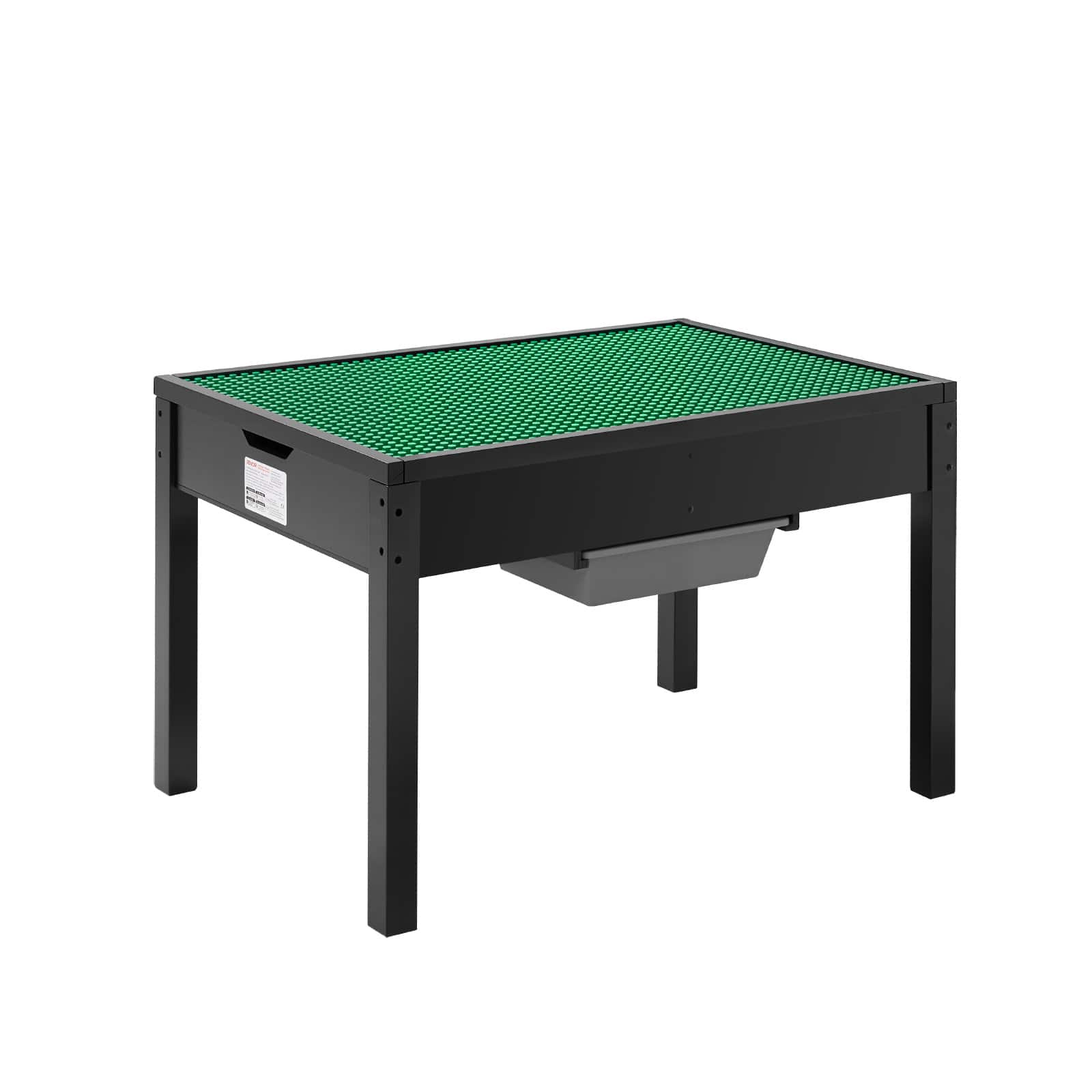 Front. VEVOR - Kids Wooden Activity Table with Double-Sided Tabletop, Multi-Functional Play Table for Building Blocks - Wood color.