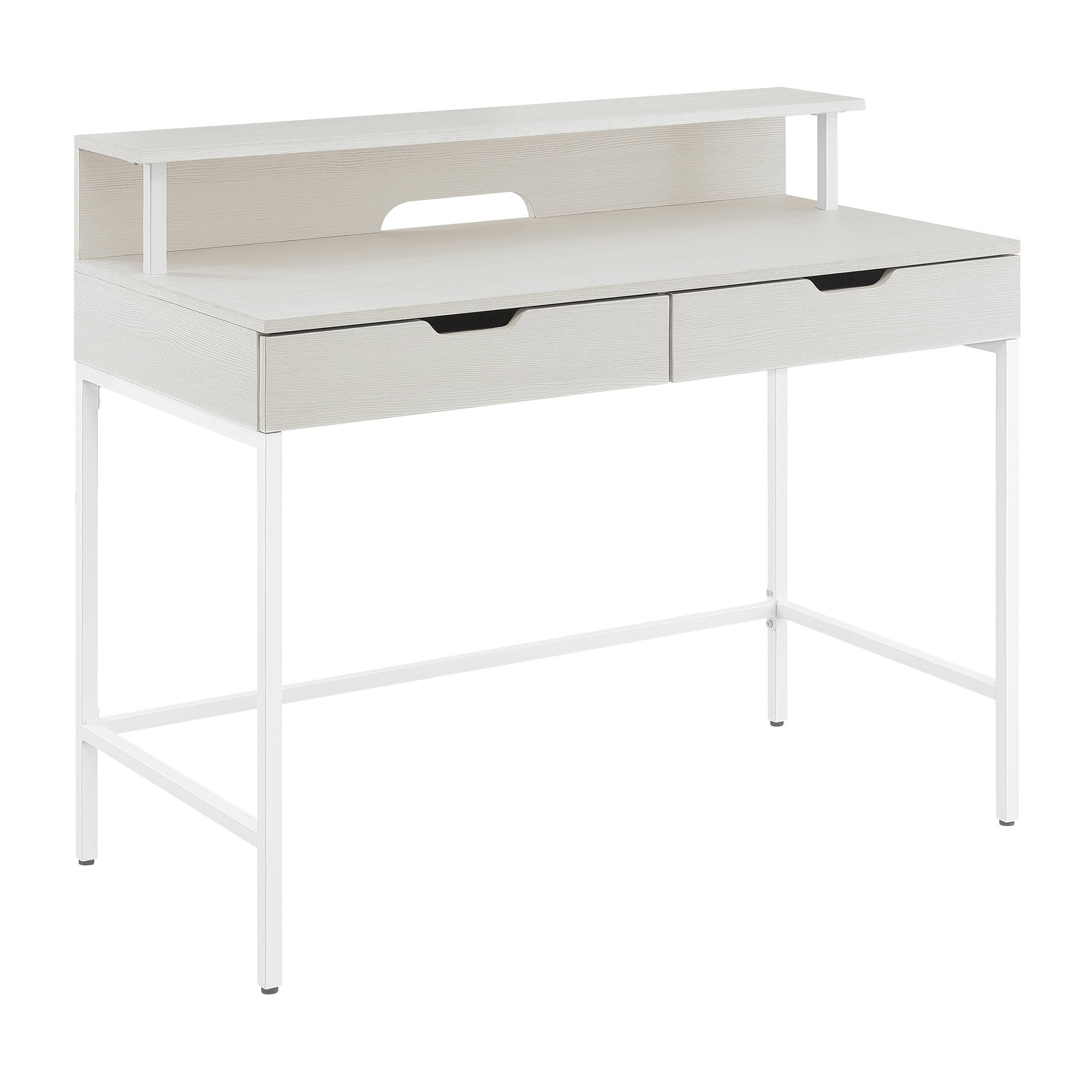 Angle. OSP Home Furnishings - Contempo 40" Desk with Shelf hutch - White Oak.