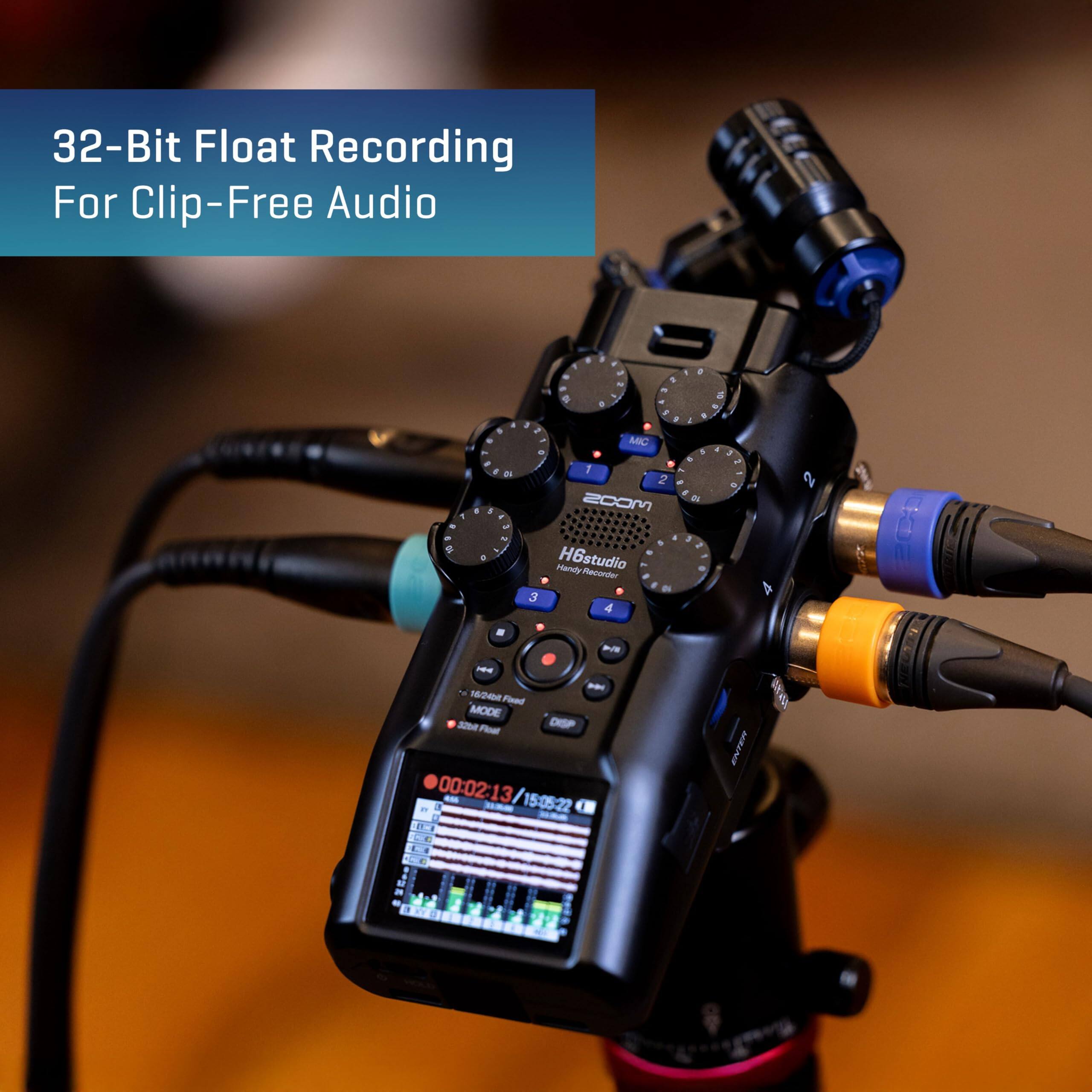 32-Bit Float Recording For Clip-Free Audio

H6studio Hardy Recender

MODE

DISP

ENTER

00:02:13

15:05:22

Y B I

3Eee