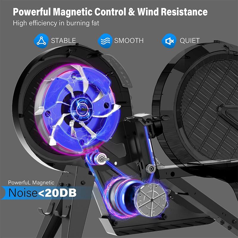 Powerful Magnetic Control & Wind Resistance  
High efficiency in burning fat  

STABLE  
SMOOTH  
QUIET  

Powerful Magnetic  
Noise <20DB