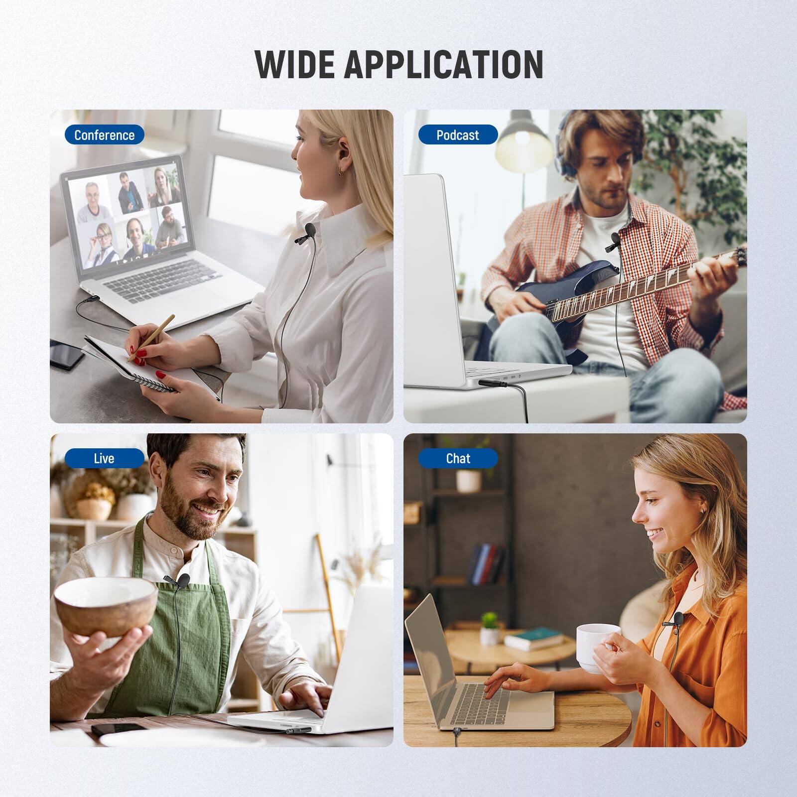 WIDE APPLICATION

- Conference
- Podcast
- Live
- Chat