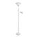 Angle. Lalia Home - Torchiere 800lm Floor Lamp with Reading Light and Marble Glass Shades - White/White Shade.