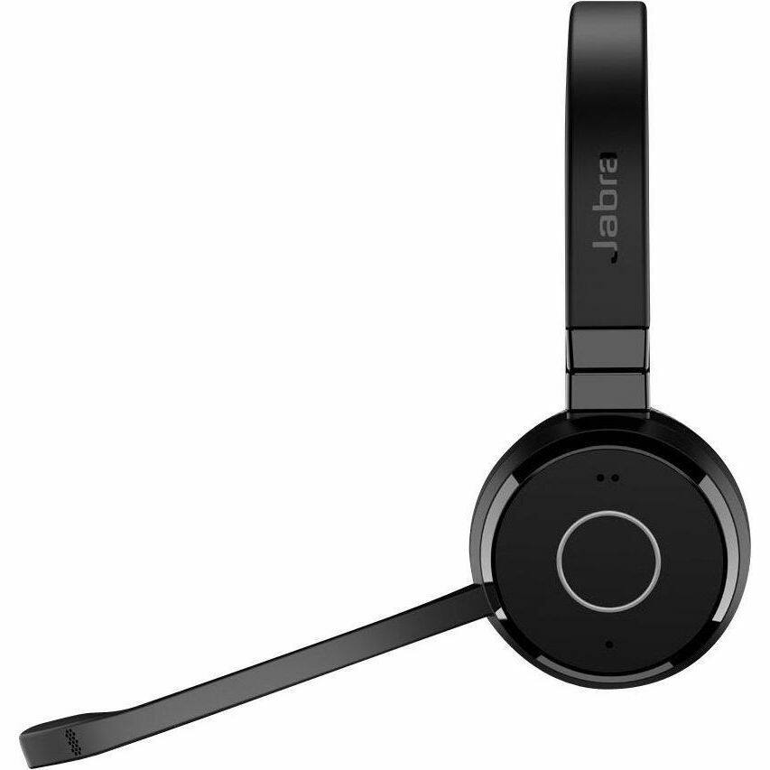 Alt View 1. Jabra - Jabra Evolve 65 TE Headset - Stereo - Wireless - Bluetooth - 100 ft - 20 Hz to 20 kHz - Over-the-head, On-ear - Binaural - Black.