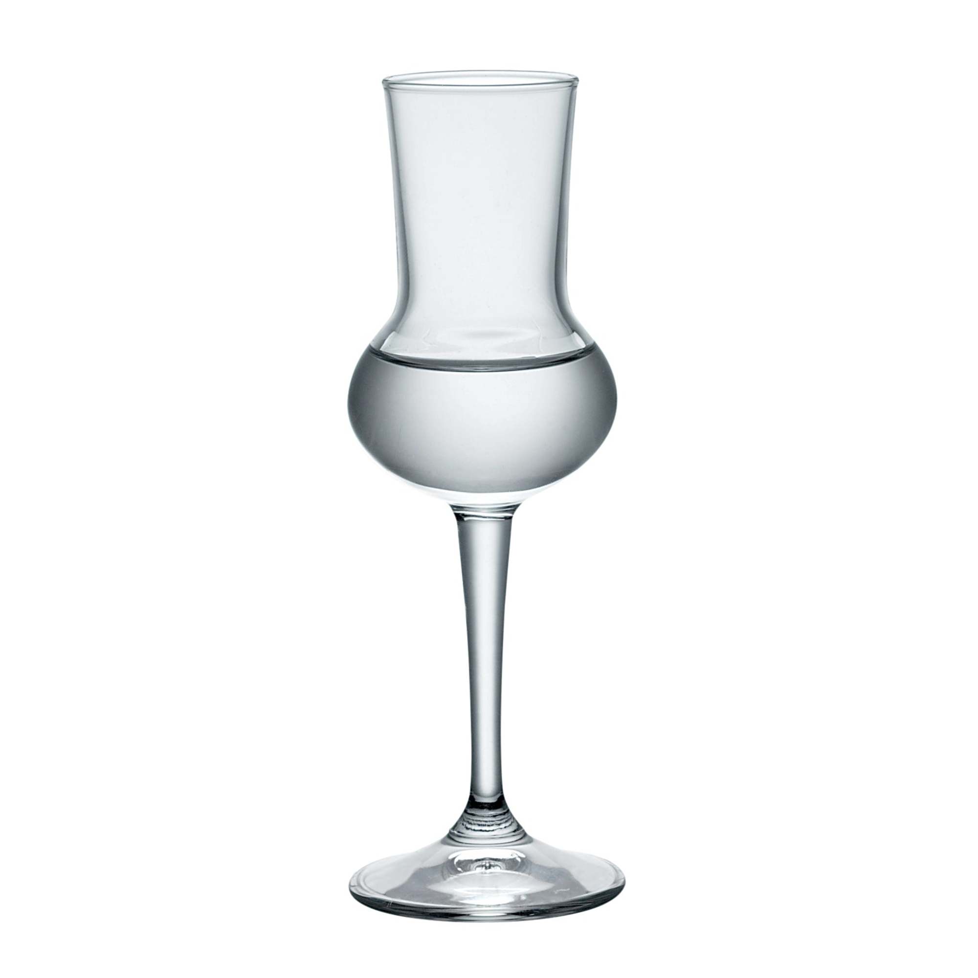 Angle. Bormioli Rocco - Bormioli Rocco Riserva Grappa Glass Set of 6, 2.75 oz Crystal Tulip Bowl - Clear.
