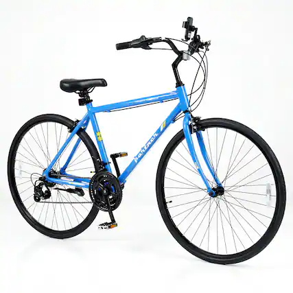 Front. Costway - Costway 700C Hybrid Bike for Men Women Adult, 18-Speed Shimano Drivetrain, Phone Holder - Navy.