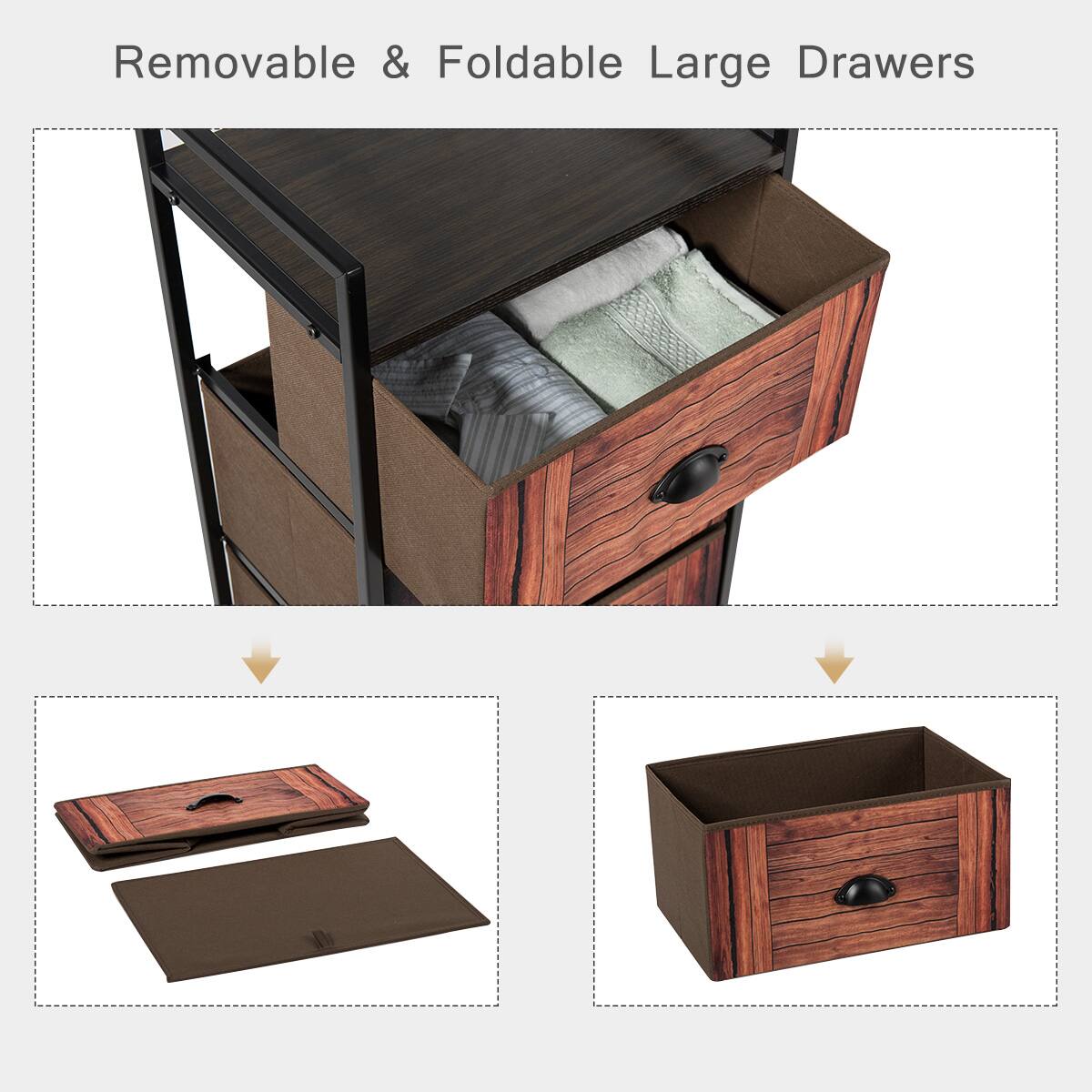 Removable & Foldable Large Drawers