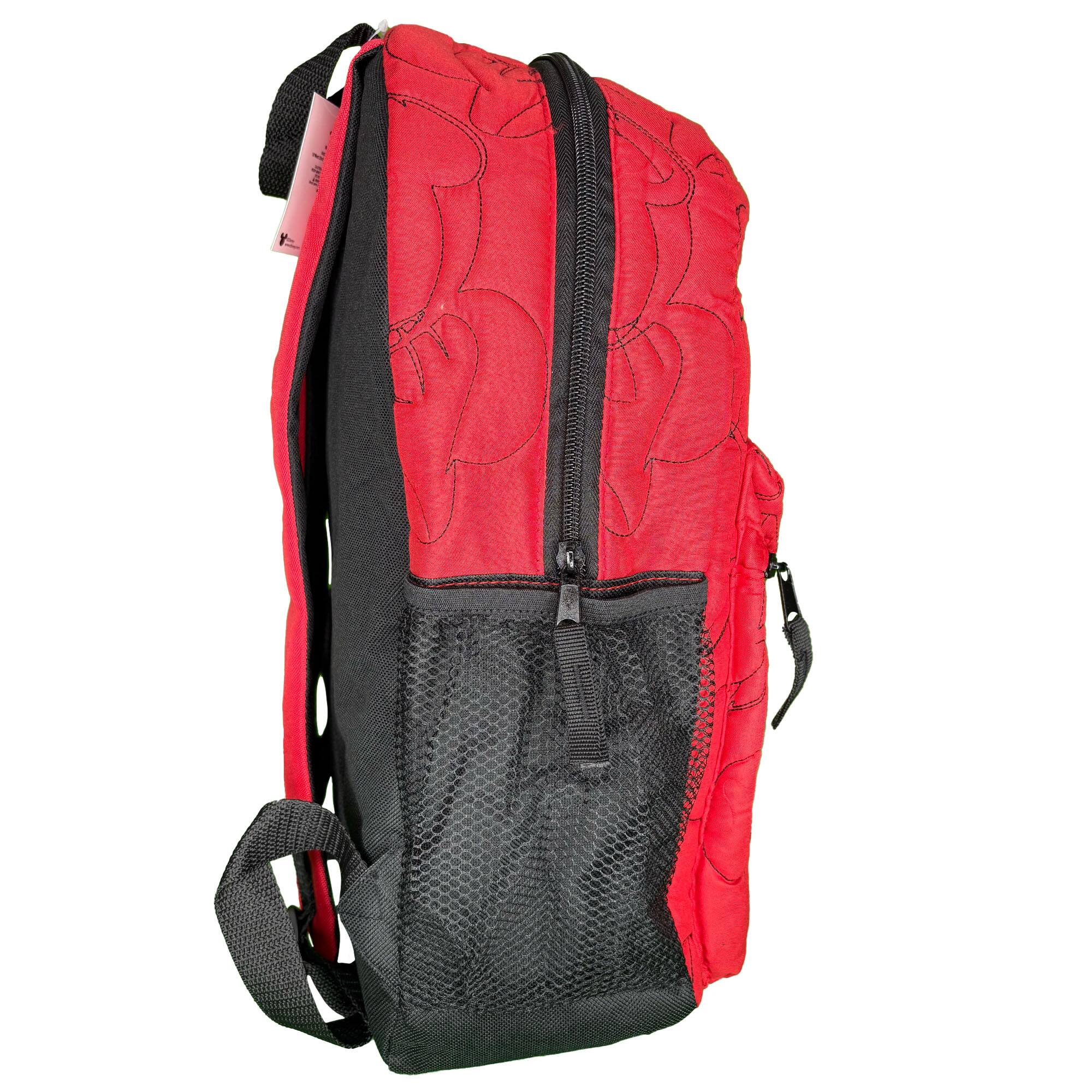 Alt View 3. UPD - Disney Minnie Mouse 16" Backpack Red Quilted Minnie Head Embroidered for Girls - Multicolored.