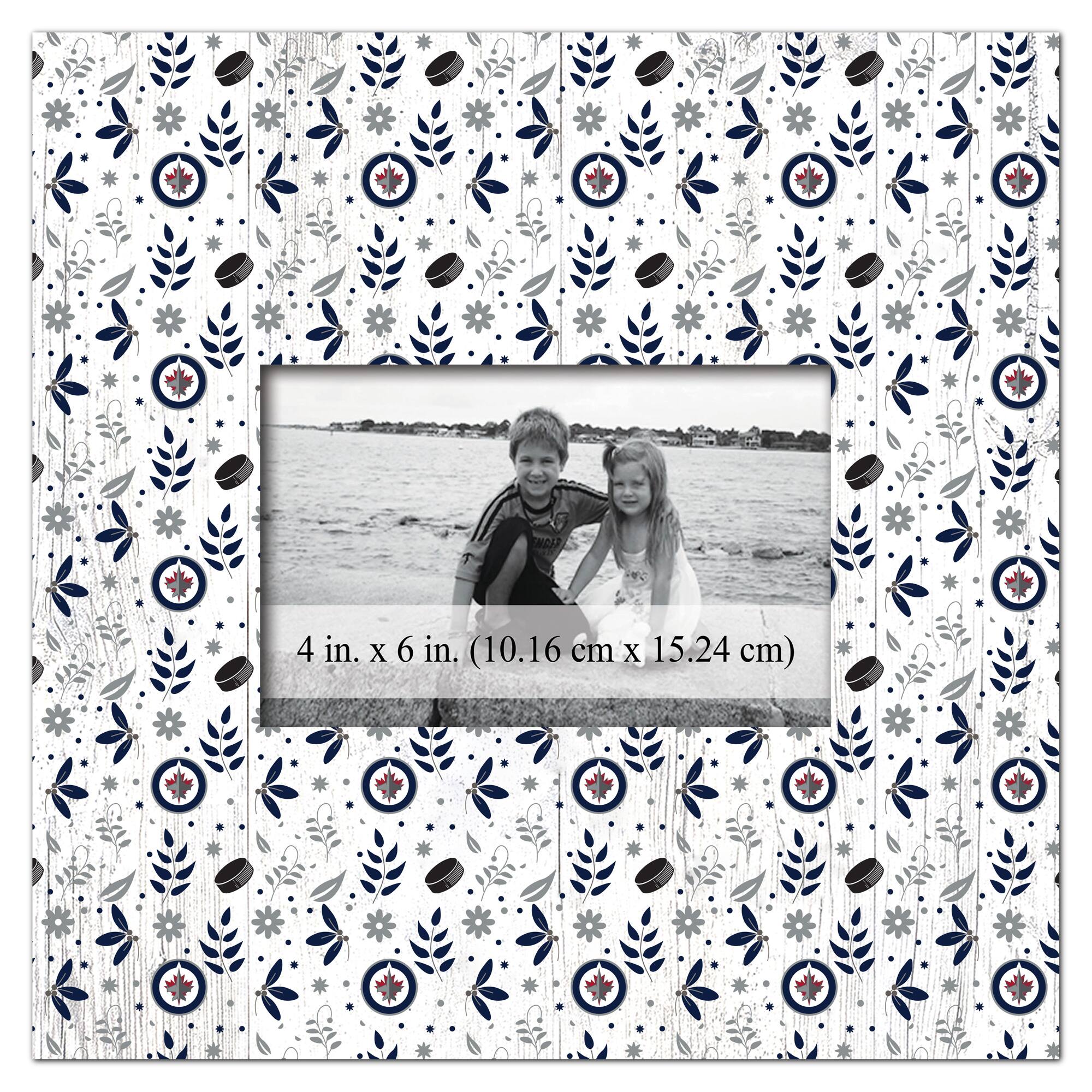 Winnipeg Jets 10'' x 10'' Floral Pattern Frame