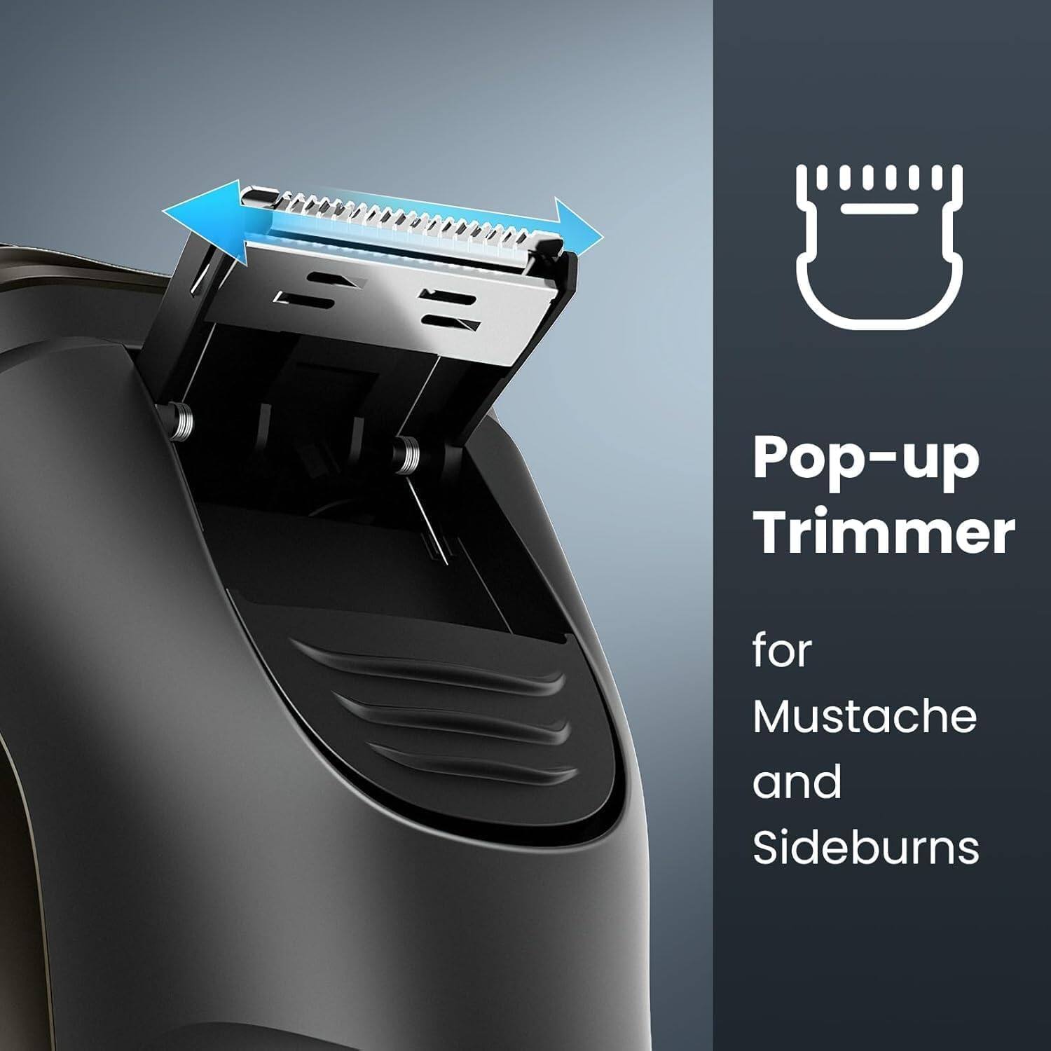 Pop-up Trimmer for Mustache and Sideburns