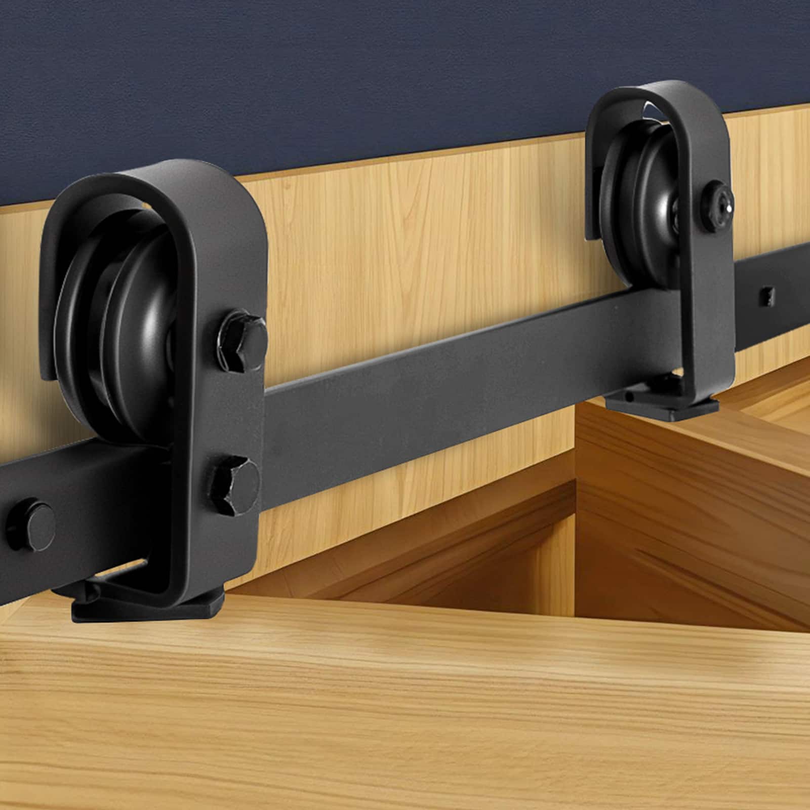 "VEVOR - Bi-Folding Sliding Barn Door Hardware Track Kit, 52"" Top Mount Track Kit, Slide Smoothly & Quietly, Easy to Install - Black" price history on PriceWatchPro