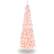 Alt View 20. Costway - 7FT Pre-Lit Snow Flocked Hinged Pencil Christmas Tree w/ 300 Lights & 8 Modes - Pink/White.