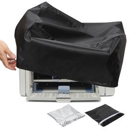 Unique Bargains - 2pcs 27.56 Inch Printer Dust Cover Set, Waterproof Static Free Polyester Protective Jacket for Printers Copiers - Black Silver