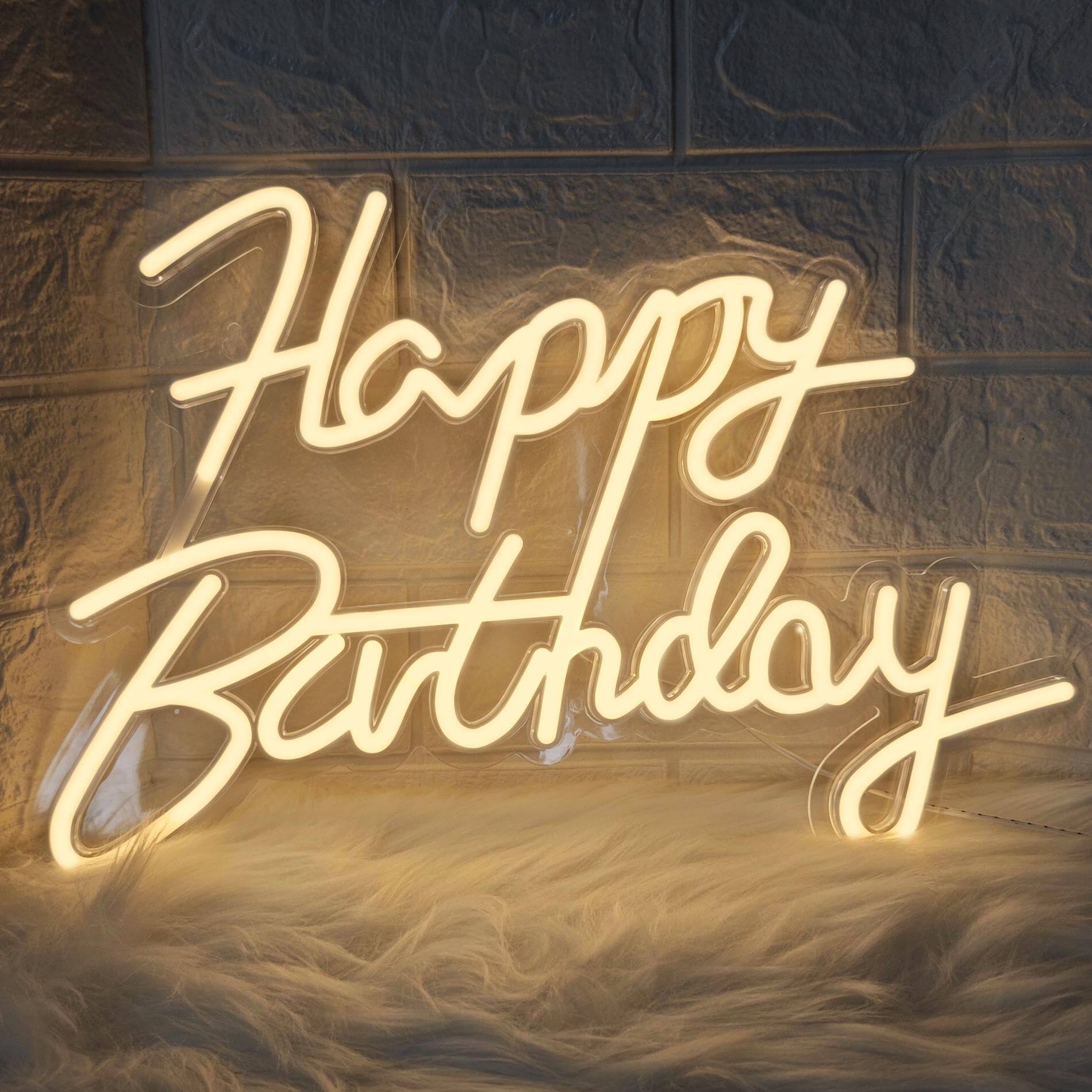 Paradigms Interiors - Neon Signs Adjustable Led Light Sign Backdrop By Usb Up Colorful Bday Lights For All Party W - Happy Birthday