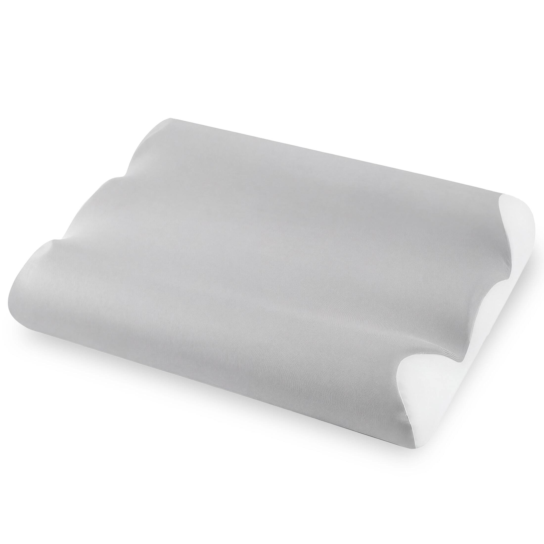 Front. Sweetcrispy - Ergonomic Contour Memory Foam Pillow, Orthopedic Bed Pillow for Pain Relief and Posture Correction - White and Gray.