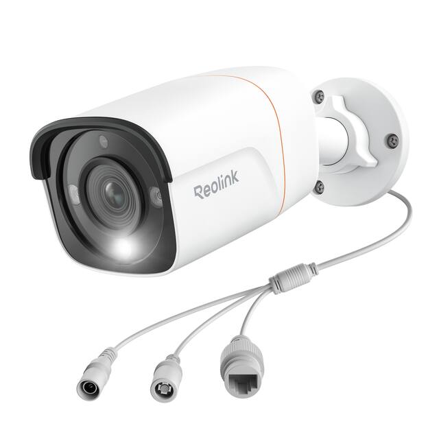 Reolink - Indoor/Outdoor Add On or Stand Alone Wired PoE 4K+ 12MP Security Bullet IP Camera, Smart AI Search, Color Night Vision - White