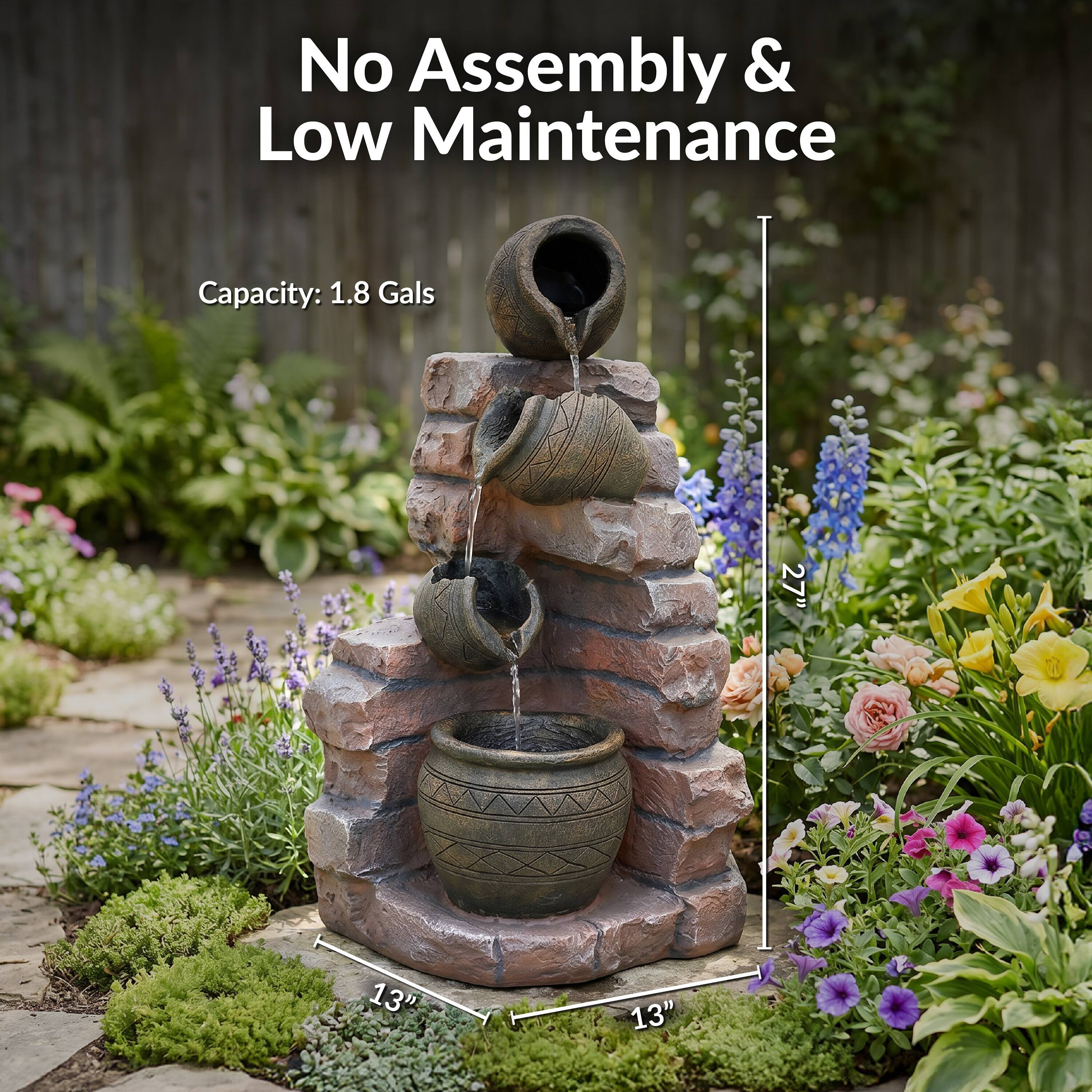 No Assembly & Low Maintenance  
Capacity: 1.8 Gals  
27"  
13"  
13"