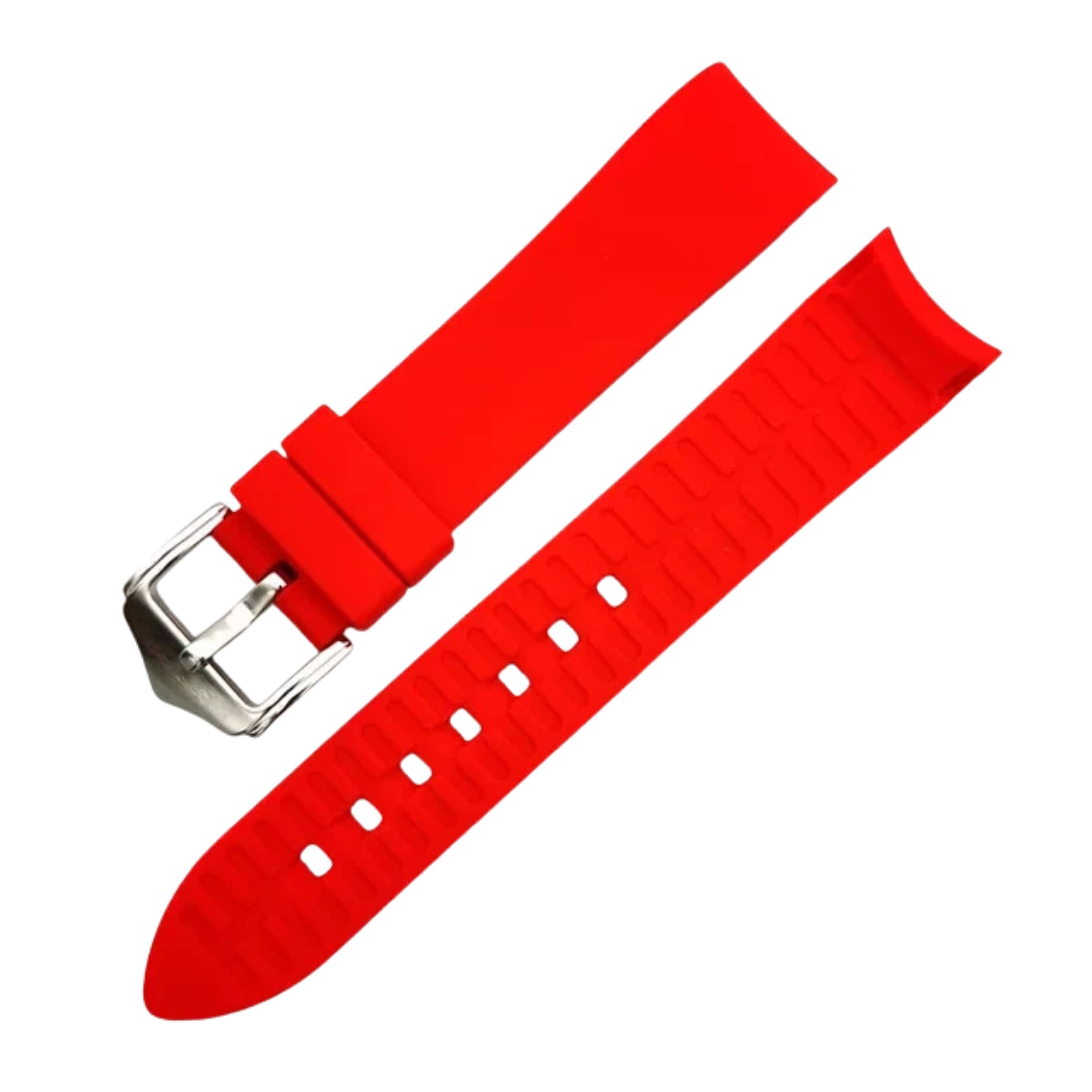 Kitcheniva - 18mm Soft Silicone Watch Band Divers Replacement Strap Quick Release - Red