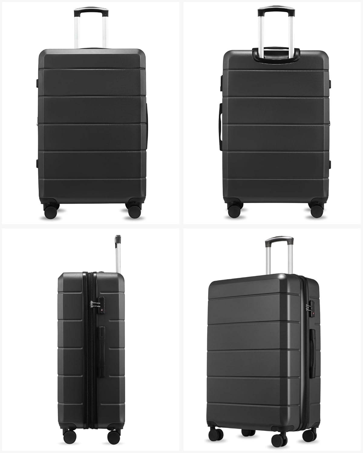 Alt View 5. LUGGEX - LUGGEX 5 Piece Expandable Hardside Luggage Set with Tote and Toiletry Bag - Graduation Gift - FX-Lite - Black.
