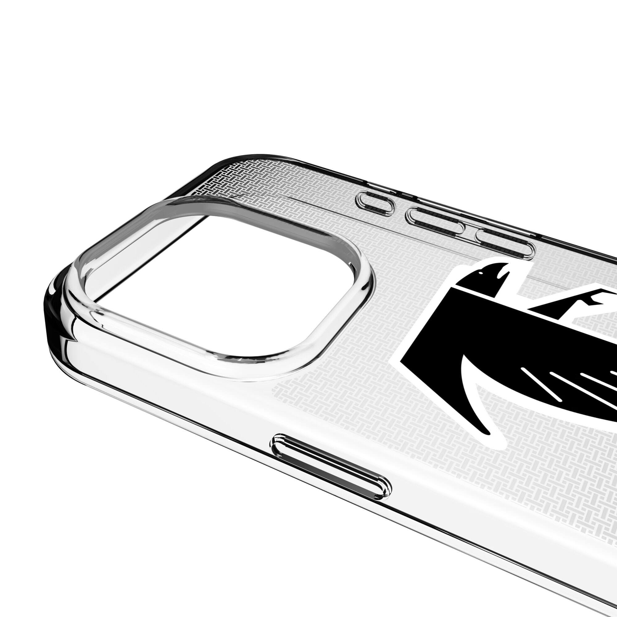 Alt View 2. Keyscaper - Atlanta Falcons Linen Logo iPhone Clear Case - 15 - Multicolor.