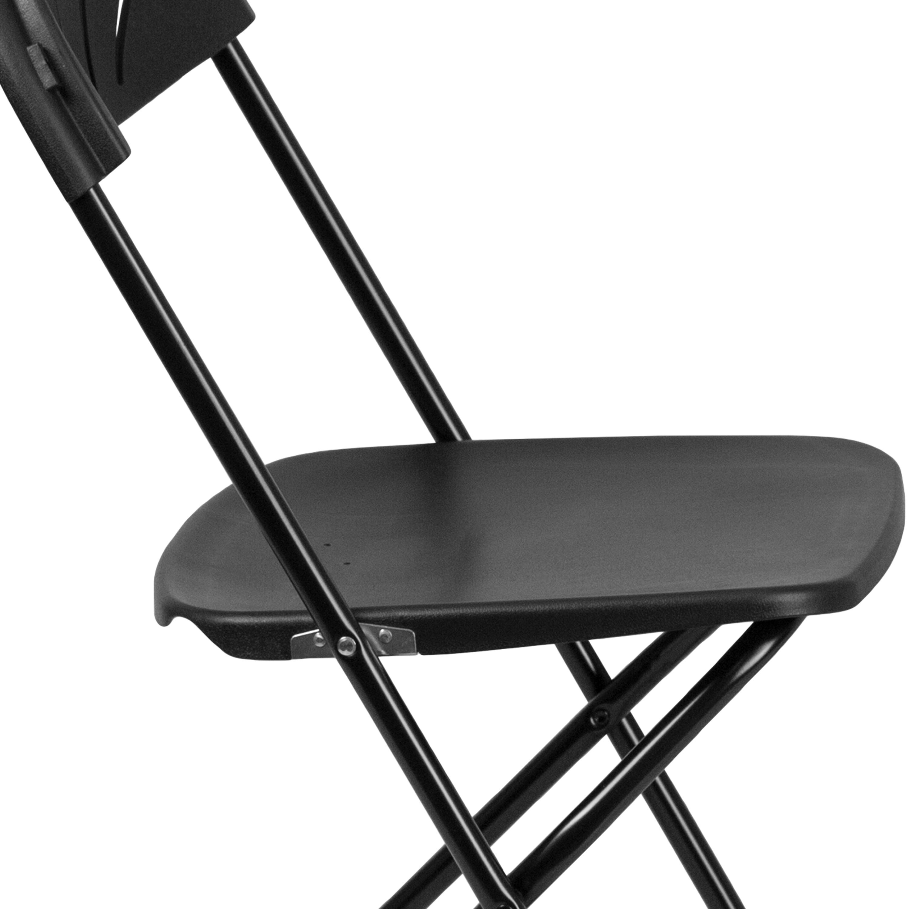 Alt View 10. Emma + Oliver - 2 Pack Wedding Party Event Fan Back Plastic Folding Chair Home Office - Black.