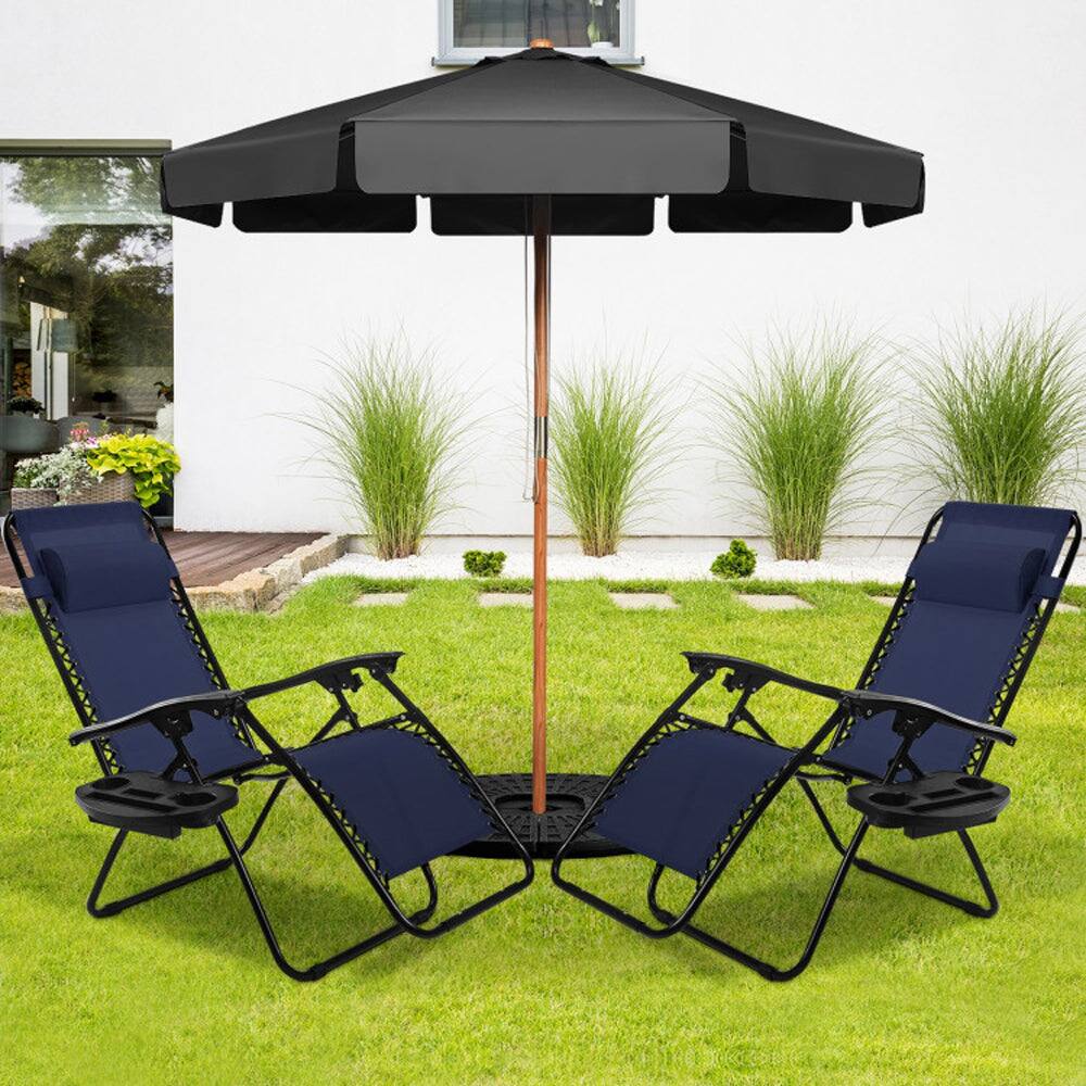 Alt View 1. Boyel Living - 2 Pieces Folding Lounge Chair with Zero Gravity - Navy.