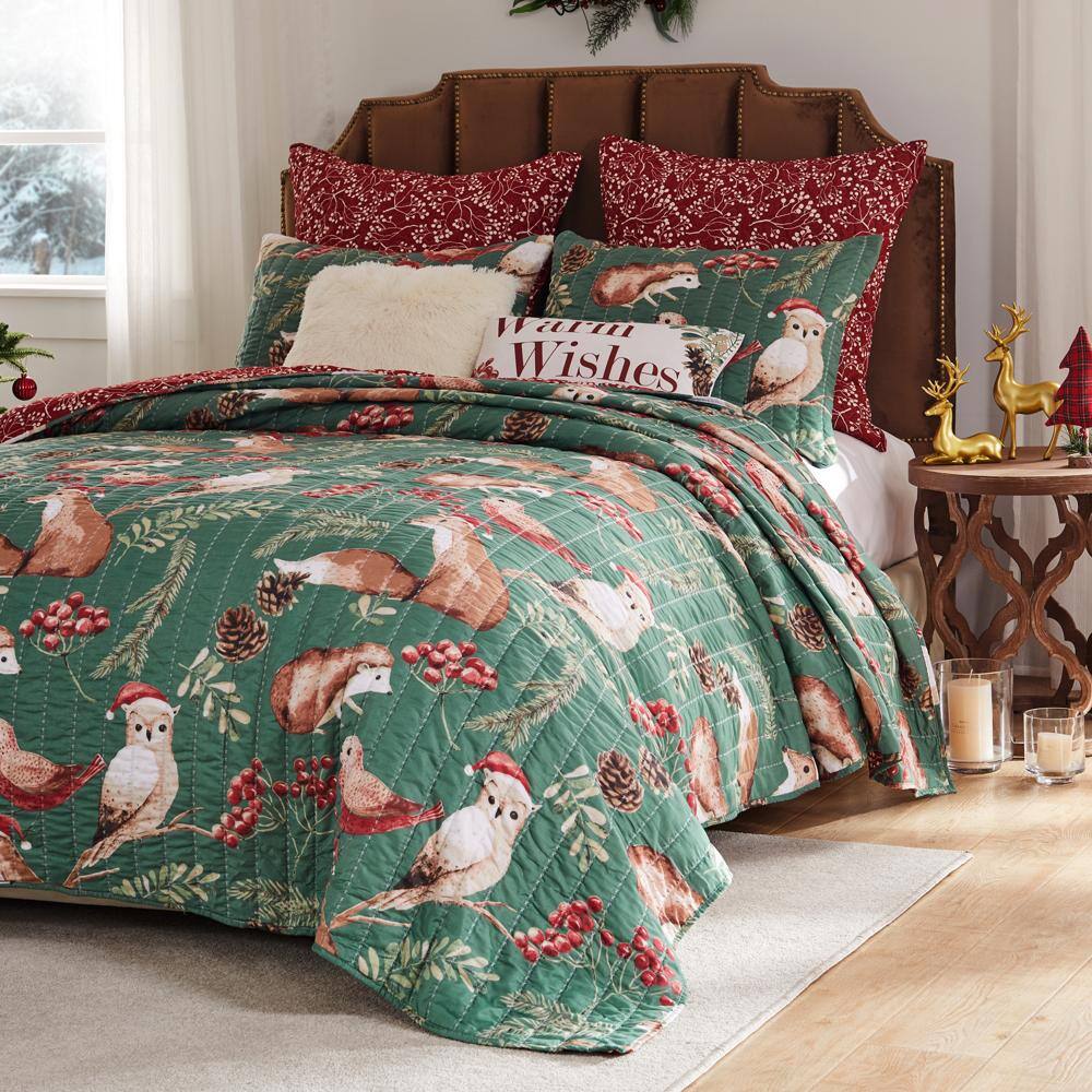 Alt View 4. Barefoot Bungalow - Barefoot Bungalow Willow Luxurious Modern Design 2 Pieces Quilt Set Twin/XL Holiday - Holiday.