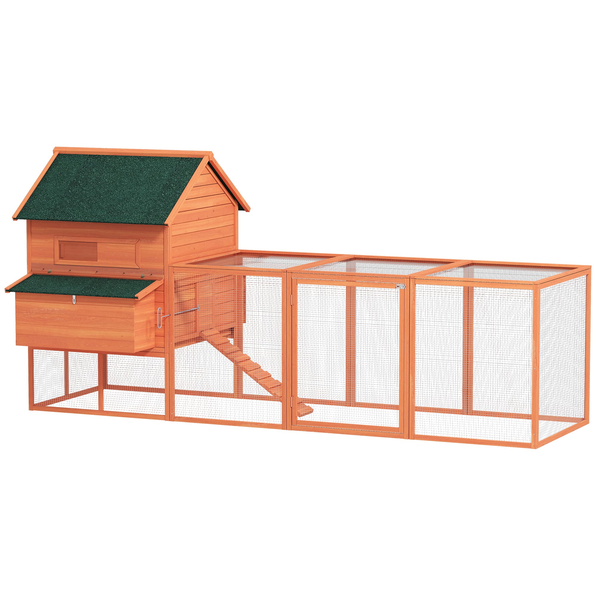 Pawhut - Wooden Chicken Coop for 4-6 Chickens - Orange