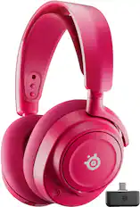 Front. SteelSeries - Arctis Nova 7P Gen 2 Wireless Over-The-Ear Multi Gaming Headset for PS4, PS5, Switch, Handheld, PC - Magneta.