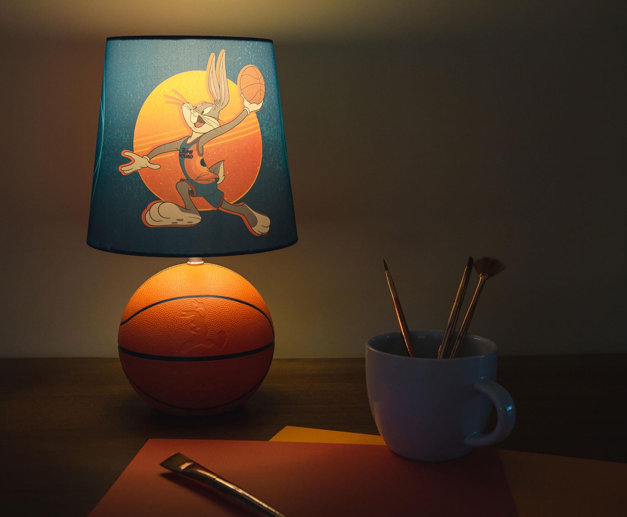 Alt View 2. Ukonic - Space Jam 2 Tune Squad Basketball 3D Desk Lamp | 14 Inches Tall - Orange.