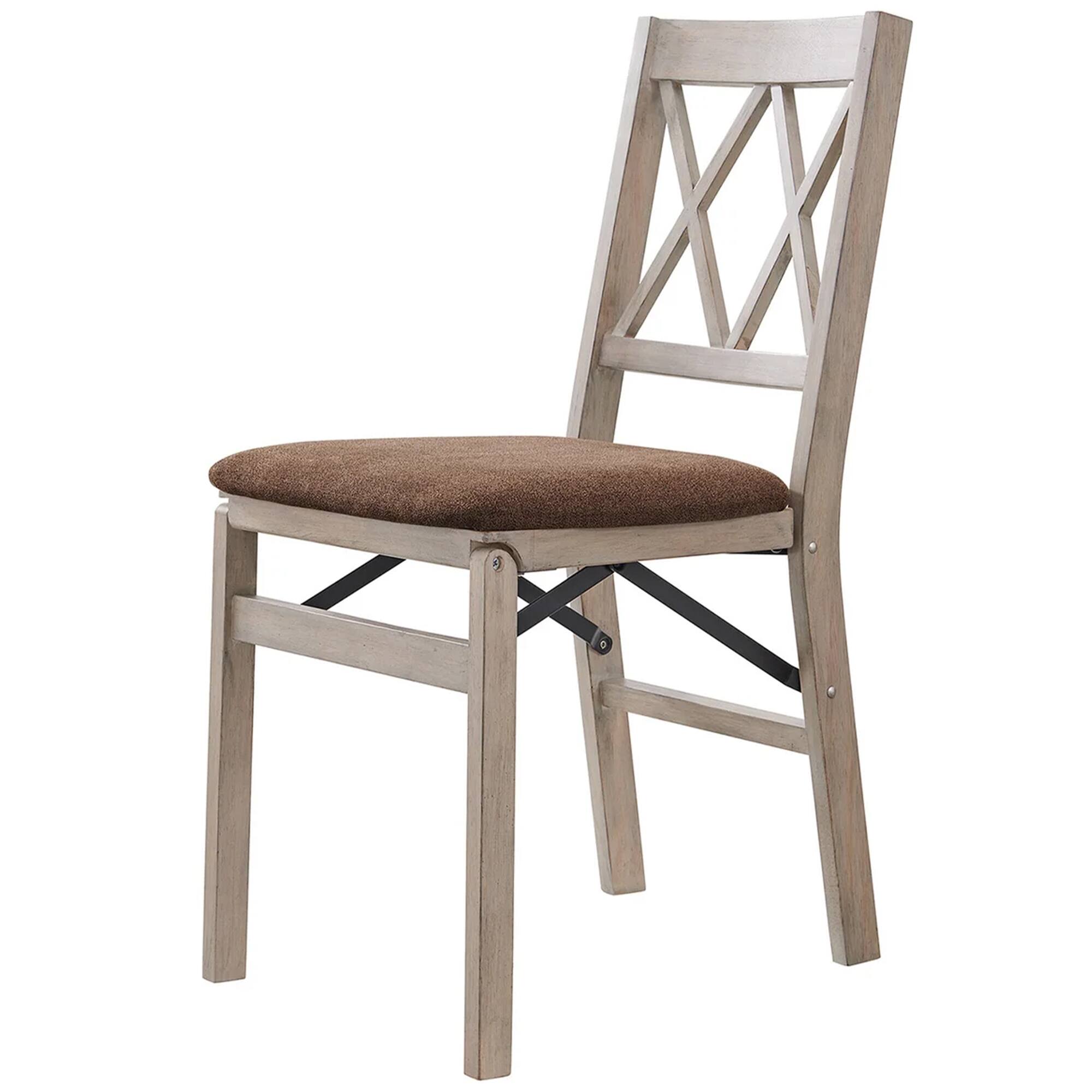 Alt View 2. Stakmore - Stakmore Double X-Back Folding Chair, Driftwood Frame with Bravado Aztec Fabric - Gray.