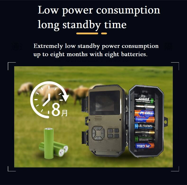 Low power consumption long standby time  
Extremely low standby power consumption up to eight months with eight batteries.
