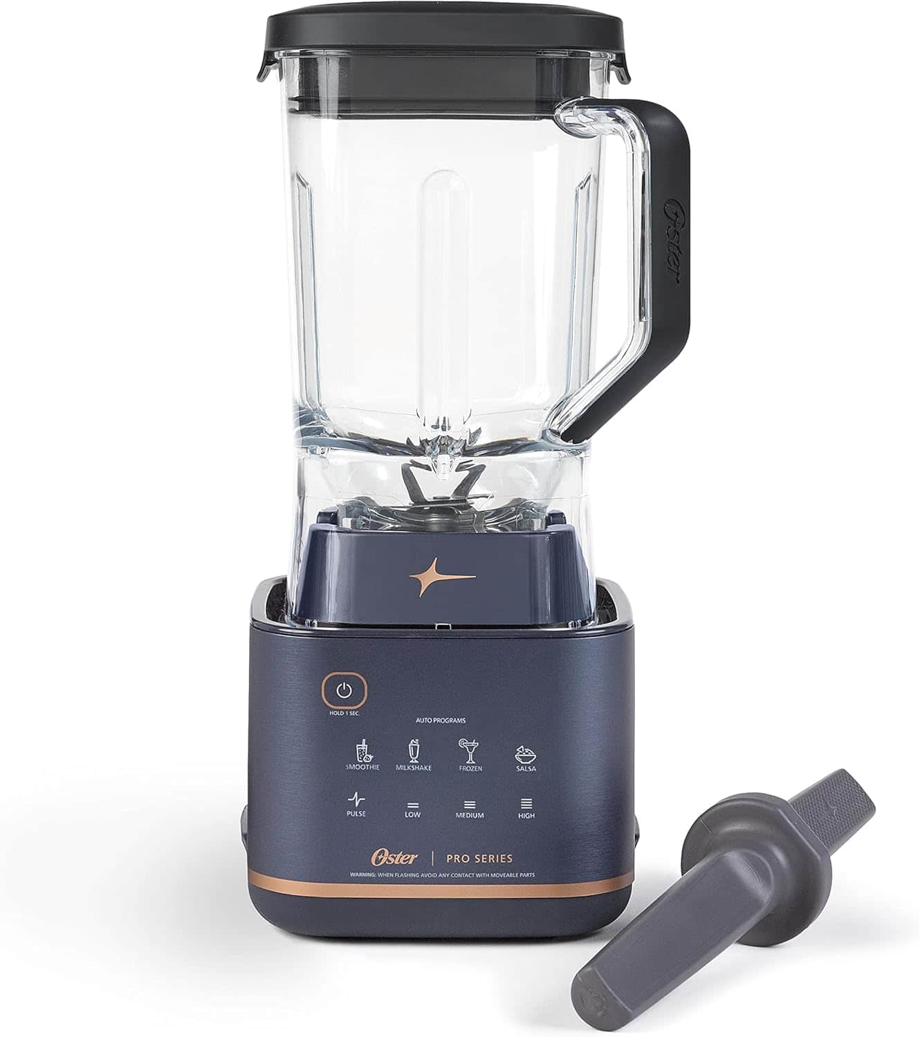 Oster | PRO SERIES 1200 Blender with a black lid and a gray base.