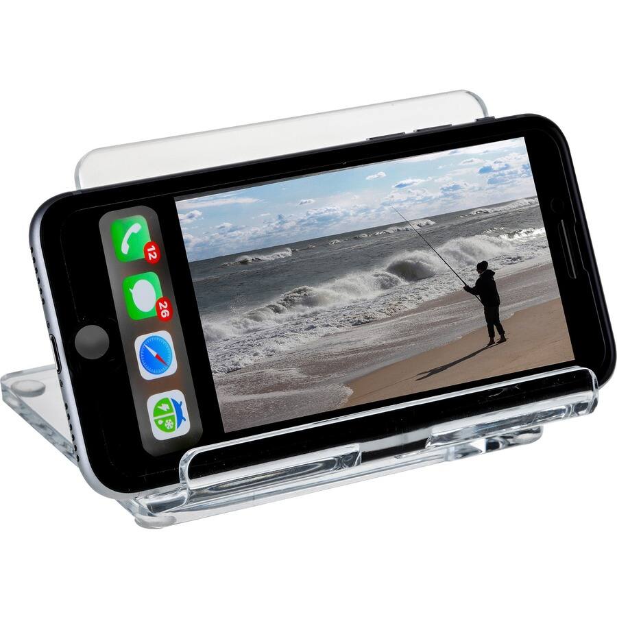 Alt View 3. KanTek - Kantek Mobile Phone Stand - Portrait, Landscape - Acrylic - Clear - Adjustable Angle, Foldable, Non-skid Feet - 1 Each - Clear.