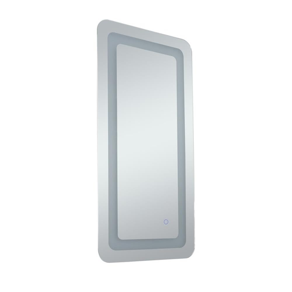 Left. Elegant Decor - Genesis 18in x 36in soft edge LED mirror - Glossy White.