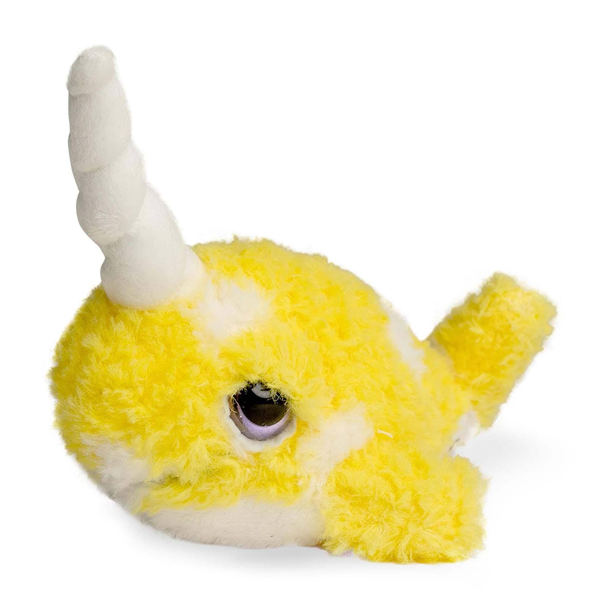 Alt View 1. Kellytoy - Cute & Cuddly Narwhal 6 Inch Plush | Yellow - Yellow.