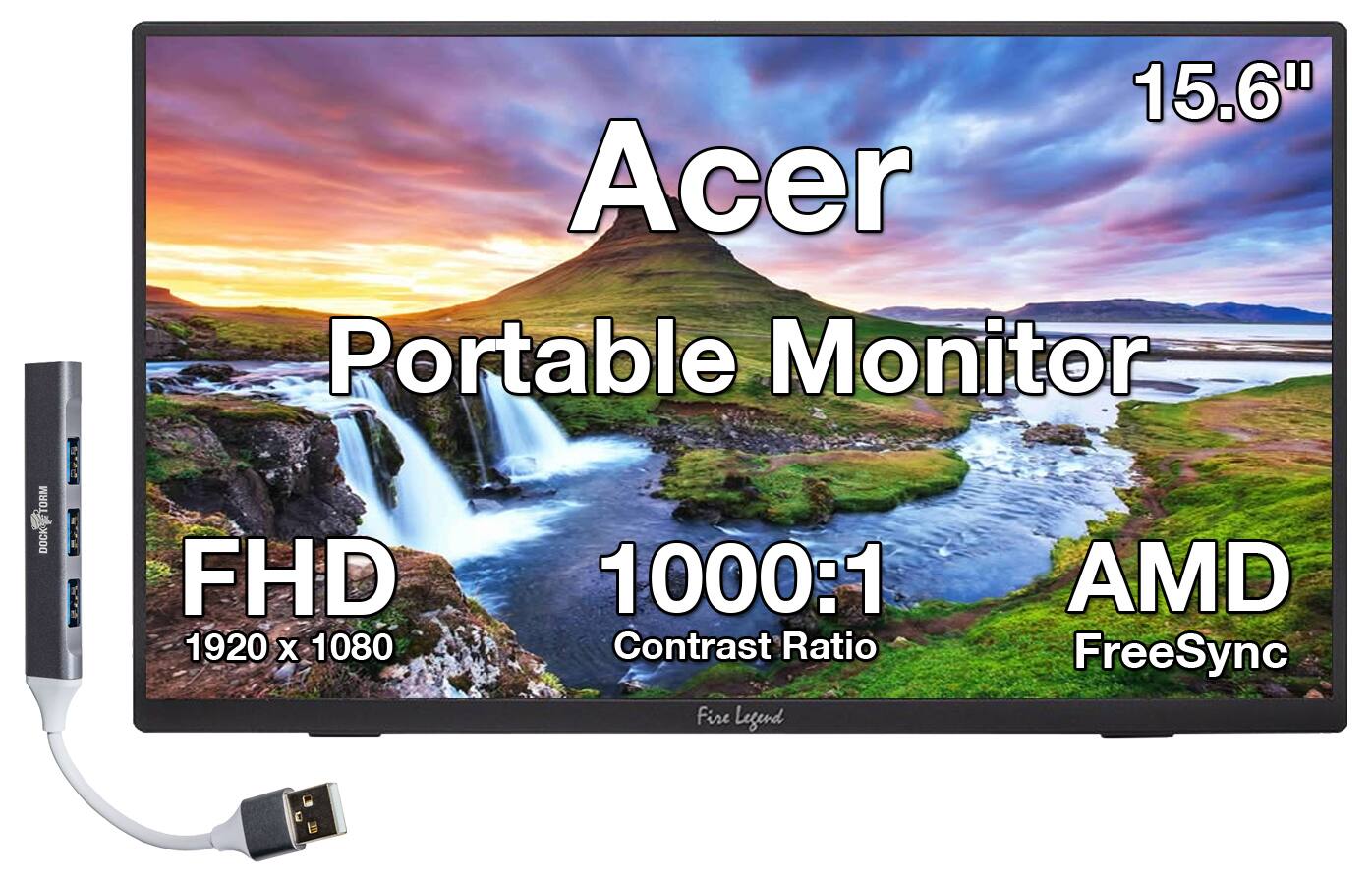 "Acer - 15.6"" FHD IPS Portable Monitor, 6ms Response Time, Anti-Glare, 250 nits Brightness, AMD FreeSync & DKZ Hub - Black" price history on PriceWatchPro