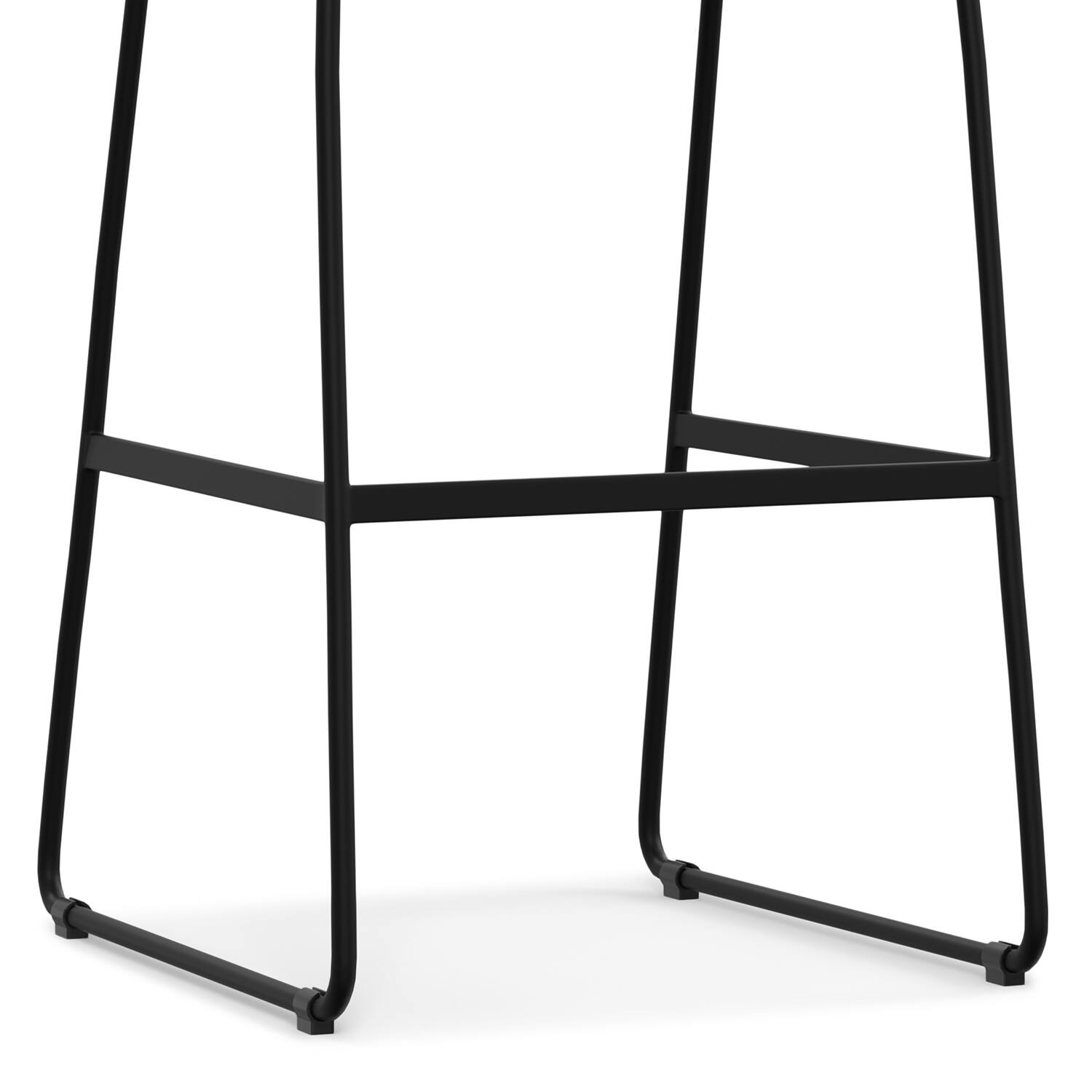 Alt View 4. Simpli Home - Danika Mid Century Modern Bar Stool (Set of 2) in Distressed Charcoal Grey Vegan Faux Leather - Distressed Charcoal Grey.